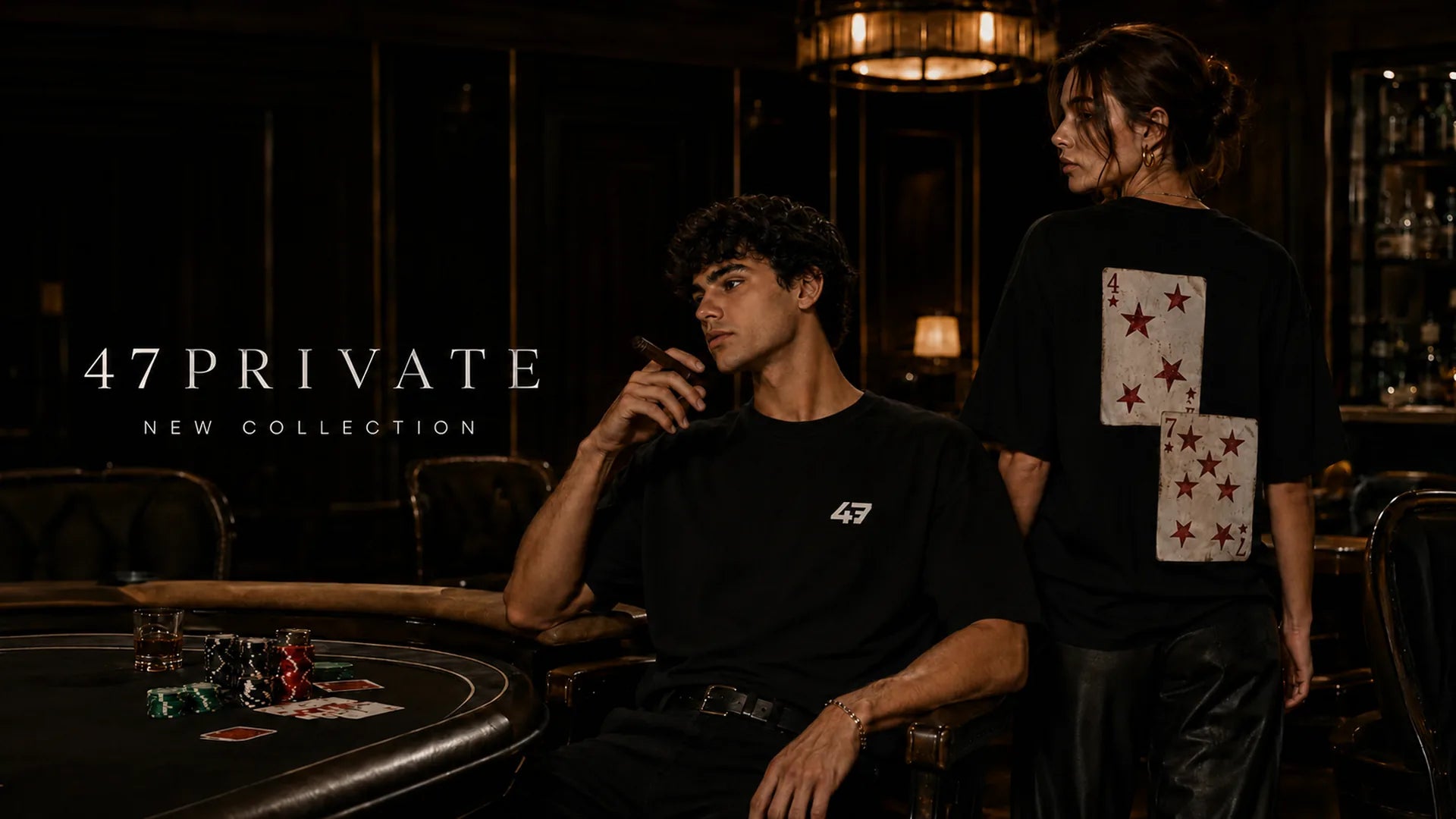 Camiseta ALLIN de 47PRIVATE — look negro sala de poker